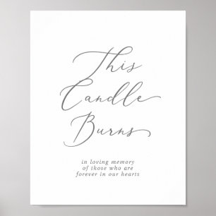 Zartes Silber Diese Kerze verbrüht das Memorial-Ze Poster