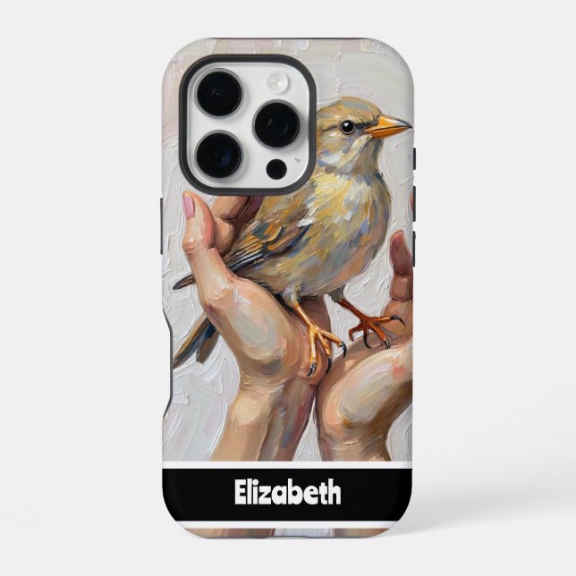 Zartes Sperlingsdesign iPhone Hülle (Rückseite)