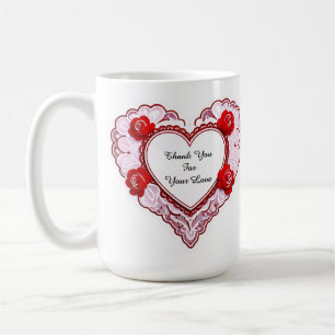 Zartes Spitzenherz Karte Kaffeetasse
