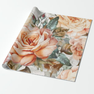 Zartes Vintage-Pfirsich Geschenkpapier