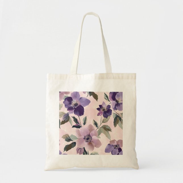 Zartes Violet Blooms Tote Tasche - weiche Purpur u (Vorne)