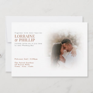 Zartes Weiß-Gefälle Hochzeit Einladung