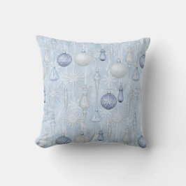 Zartes winterliches blaues Ornament-Engel-Design Kissen