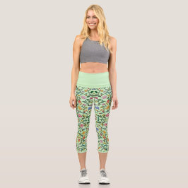 Zartes, zartes, feines Blumenmuster Capri Leggings