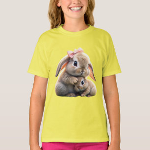 Zärtliches Kaninchen und Baby-Kinder-T-Shirt T-Shirt