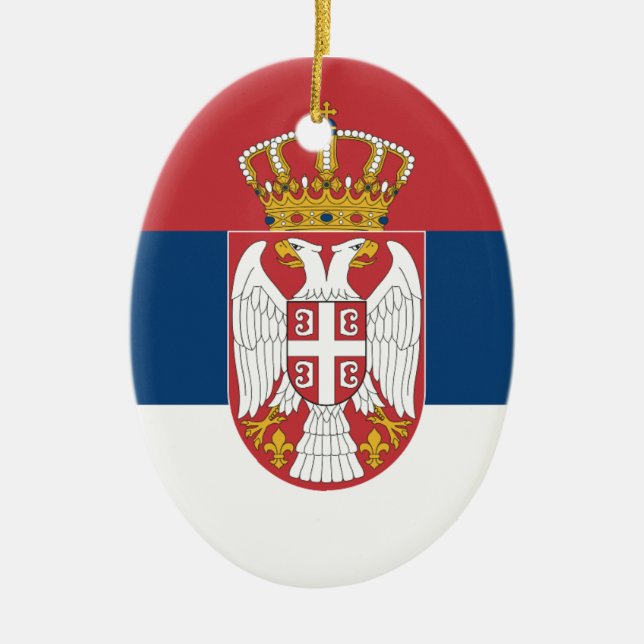 Zastava Srbije, serbische Flagge Keramik Ornament (Vorne)