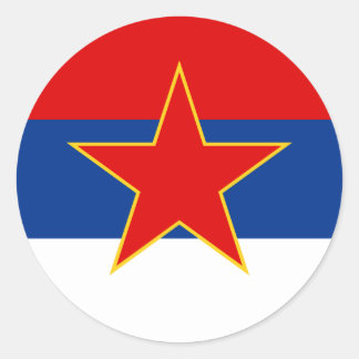 Zastava Srbije, serbische Flagge Runder Aufkleber