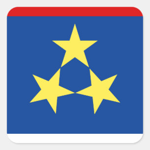 Zastava Vojvodine, Vojvodina-Flagge Quadratischer Aufkleber