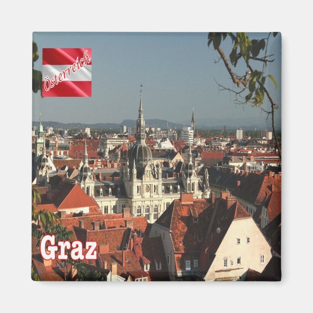 zAT015 GRAZ Österreich - Kühlschrank Magnet (Vorne)