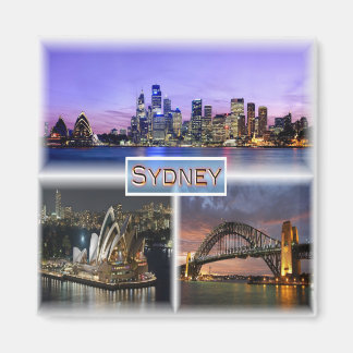 ZAU007 SYDNEY by Night, Australien, Kühlschrank Magnet
