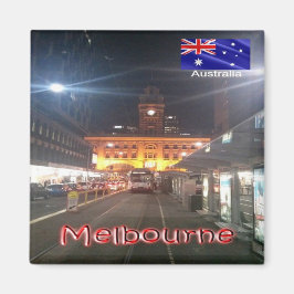 zAU063 MELBOURNE By Night, Australien, Kühlschrank Magnet