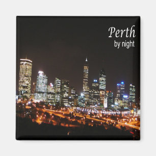 zAU092 PERTH by Night, Australien, Ozeanien, Kühls Magnet