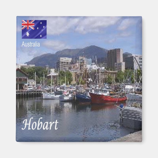 zAU096 HOBART, Hafen, Australien, Ozeanien, Kühlsc Magnet (Vorne)