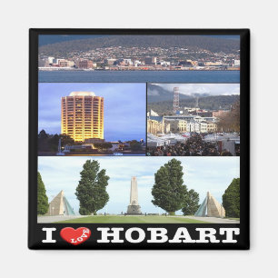 zAU097 HOBART I Love, Mosaic, Australia, Fridge Magnet