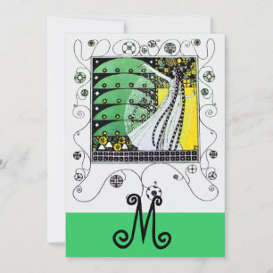 ZAUBER DES FRÜHJAHRES, hellgelb, schwarz Einladung