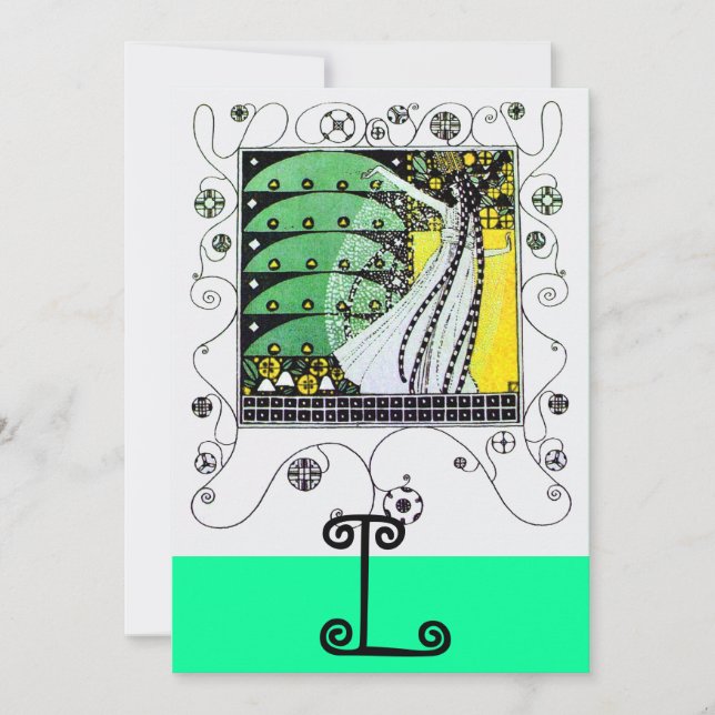 ZAUBER DES FRÜHJAHRES, hellgelb, schwarz Einladung (Vorderseite)