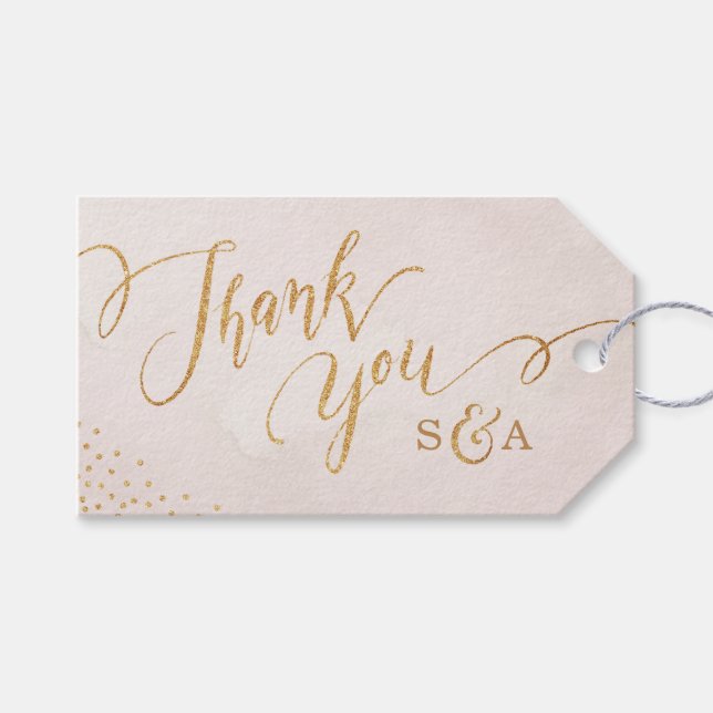 Zauber erröten Glitter-Rose, Gold, daskalligraphie Geschenkanhänger (Vorderseite (Horizontal))