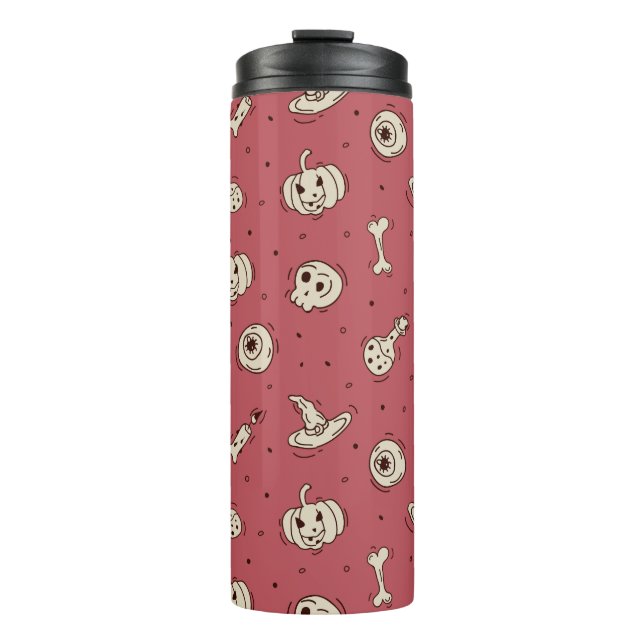 Zauber und Skelette Halloween Thermosbecher (Vorderseite)