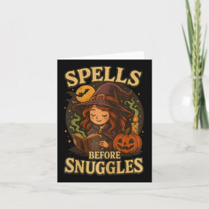 Zauber vor Kuschelhexe Halloween Lesen Herbst Karte