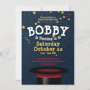 Zauber Zauber anzeigen Kindergeburtenvorlage Einladung