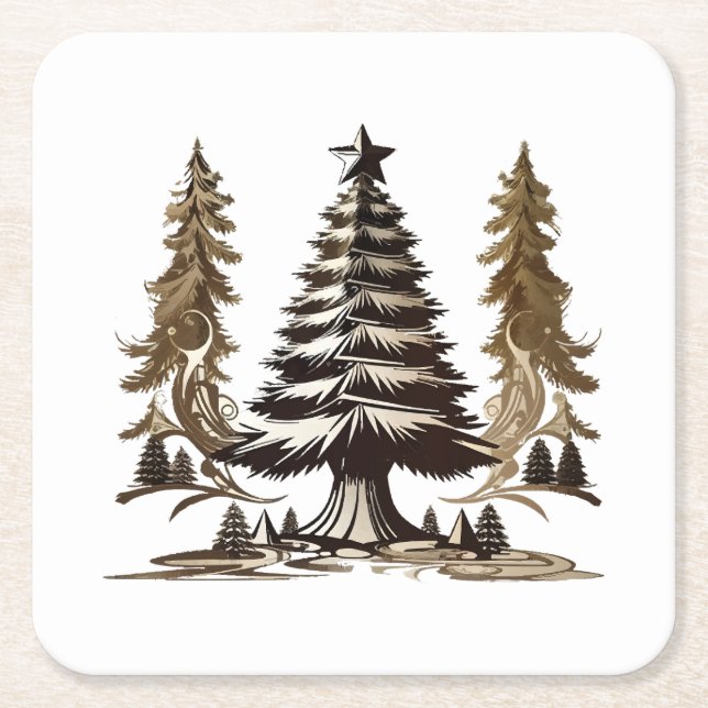 Zauberbaum Rechteckiger Pappuntersetzer (Vorderseite)