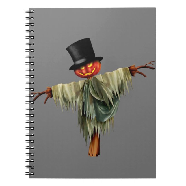 Zauberbindende Reflektionen: B&W Halloween Spirale Notizblock (Vorderseite)