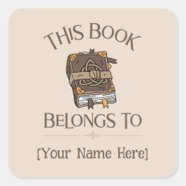 Zauberbuch Dies gehört zu den Buchzeichen Quadratischer Aufkleber