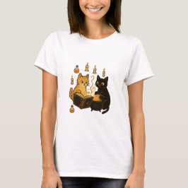 Zauberbuch- & Kessel-Katzen T-Shirt