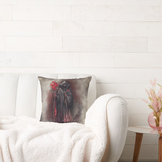 Zauberei | Shadowy Dark Hexe glühende rote Augen Kissen (Liege)