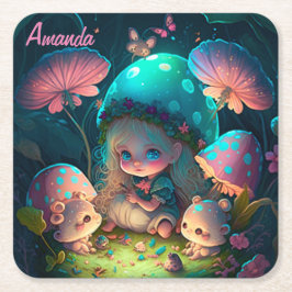 Zauberelf Momente Rechteckiger Pappuntersetzer