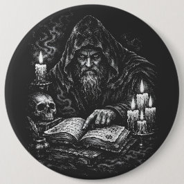 Zauberer beim Studium des Grimoire — von BurnsInHe Button