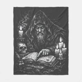 Zauberer beim Studium des Grimoire — von BurnsInHe Fleecedecke