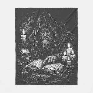 Zauberer beim Studium des Grimoire — von BurnsInHe Fleecedecke