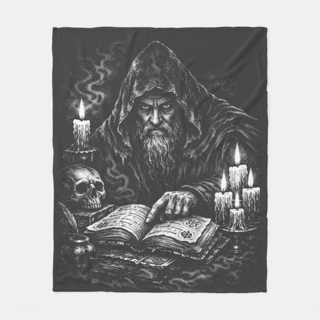 Zauberer beim Studium des Grimoire — von BurnsInHe Fleecedecke (Vorderseite)