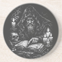 Zauberer beim Studium des Grimoire — von BurnsInHe Getränkeuntersetzer