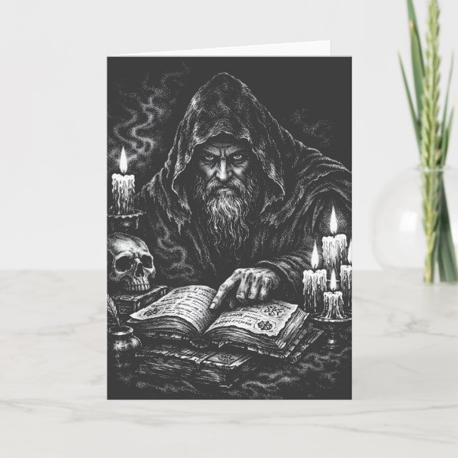 Zauberer beim Studium des Grimoire — von BurnsInHe Karte (Vorderseite)