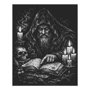 Zauberer beim Studium des Grimoire — von BurnsInHe Poster