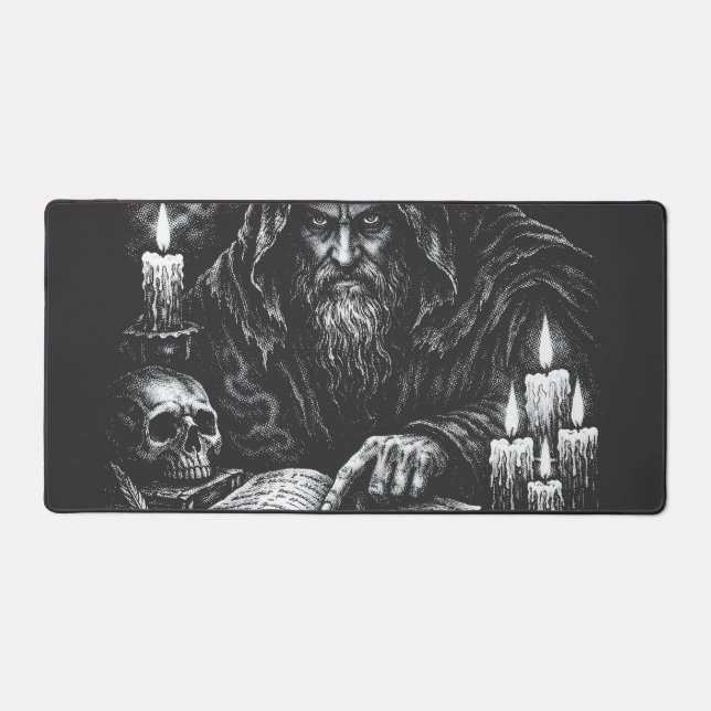 Zauberer beim Studium des Grimoire — von BurnsInHe Schreibtischunterlage (Vorderseite)