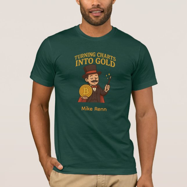 Zauberer Bitcoin Trading T-Shirt mit individuellem (Vorderseite)