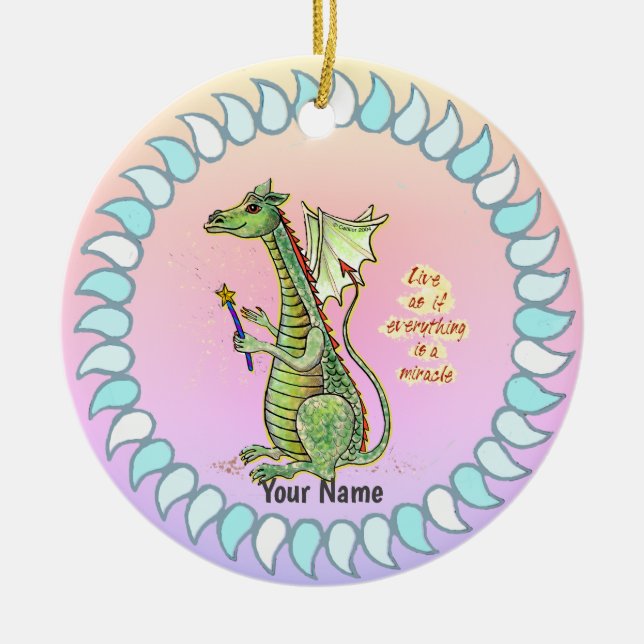 Zauberer-Drache Keramik Ornament (Vorne)