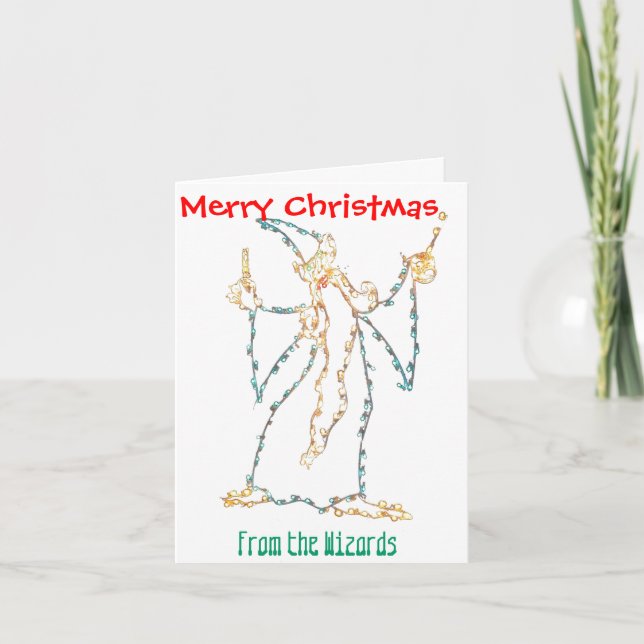 Zauberer Feiertagskarte (Vorderseite)