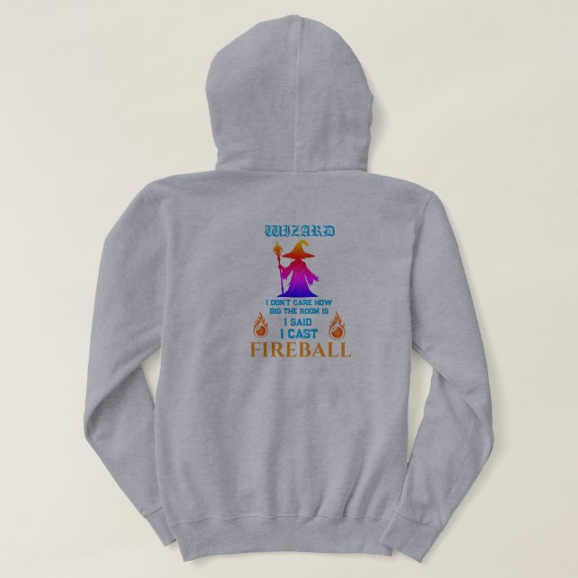 Zauberer Feuerball Hoodie (Design Rückseite)