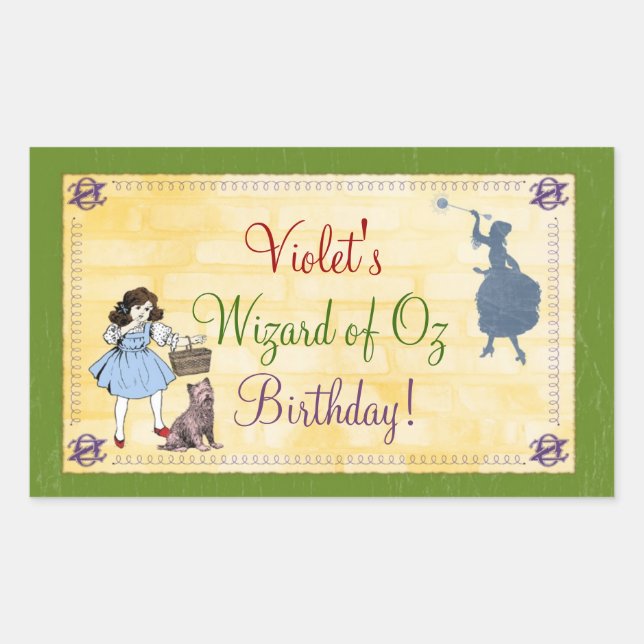 Zauberer für Oz Flasche Rechteckiger Aufkleber (Vorderseite)