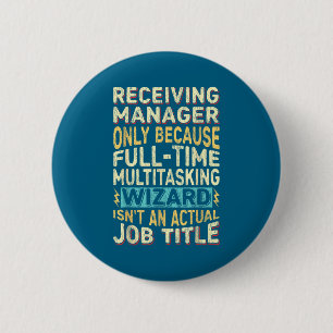 Zauberer-Job-Titel-Zitat - Lustiger Empfangsleiter Button