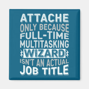 Zauberer Jobtitel Zitat - Lustiger Attache Langarm Magnet