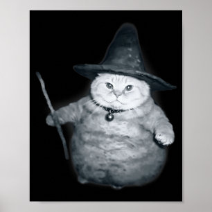Zauberer-Kätzchen-Meme Chonk Hexe Katze Meme Zucht Poster