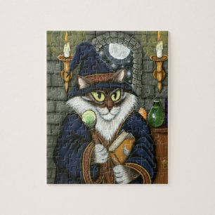Zauberer-Katzen-MERLIN-Magier-magisches Puzzle