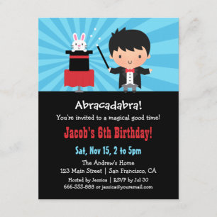 Zauberer Kinder Magie Geburtstagseinladungen Einladung