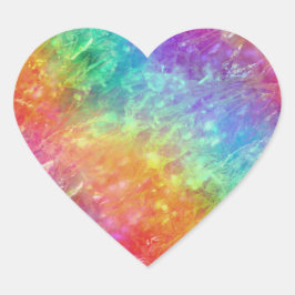Zauberer - lebhafter Regenbogen aus Kristall: Herz-Aufkleber