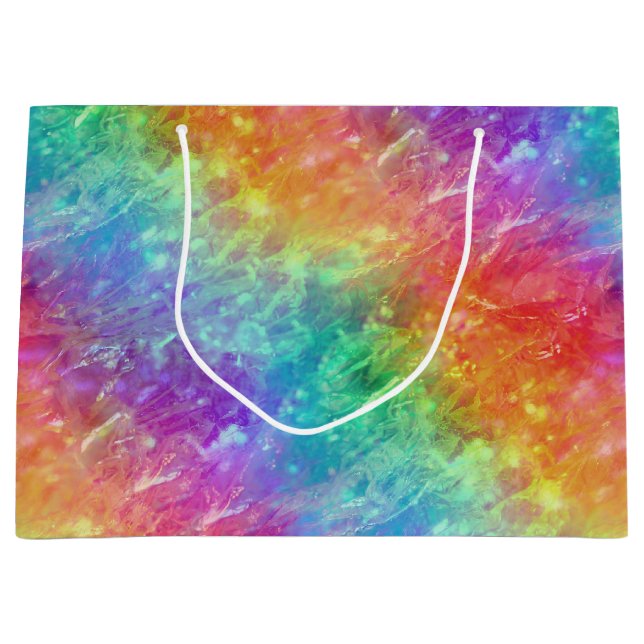 Zauberer - lebhafter Regenbogenriss ombre: Große Geschenktüte (Vorderseite)